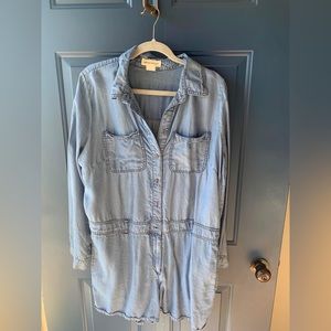 Women’s Denim Romper with Pockets